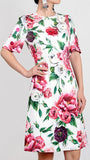 Peony Print Applique Dress