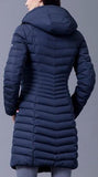 Paneled Hooded Down Coat in Deep Blue - DESIGNER INSPIRED FASHIONS