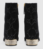Horsebit GG Velvet Boot with Crystals