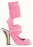 Knitted Open-Toe Sandals - Pink - DESIGNER INSPIRED FASHIONS