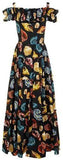 Cold-Shoulder Frilled Seashell Dress