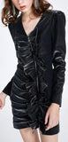 Ruffle Reflective Mini Dress