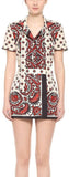 Bandana Print Short Sleeve Shirt and Mini Skirt Set