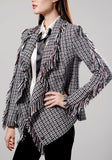 Asymmetric Fringed Tweed Jacket - DESIGNER INSPIRED FASHIONS