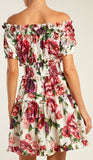 Rose and Peony-Print Dress