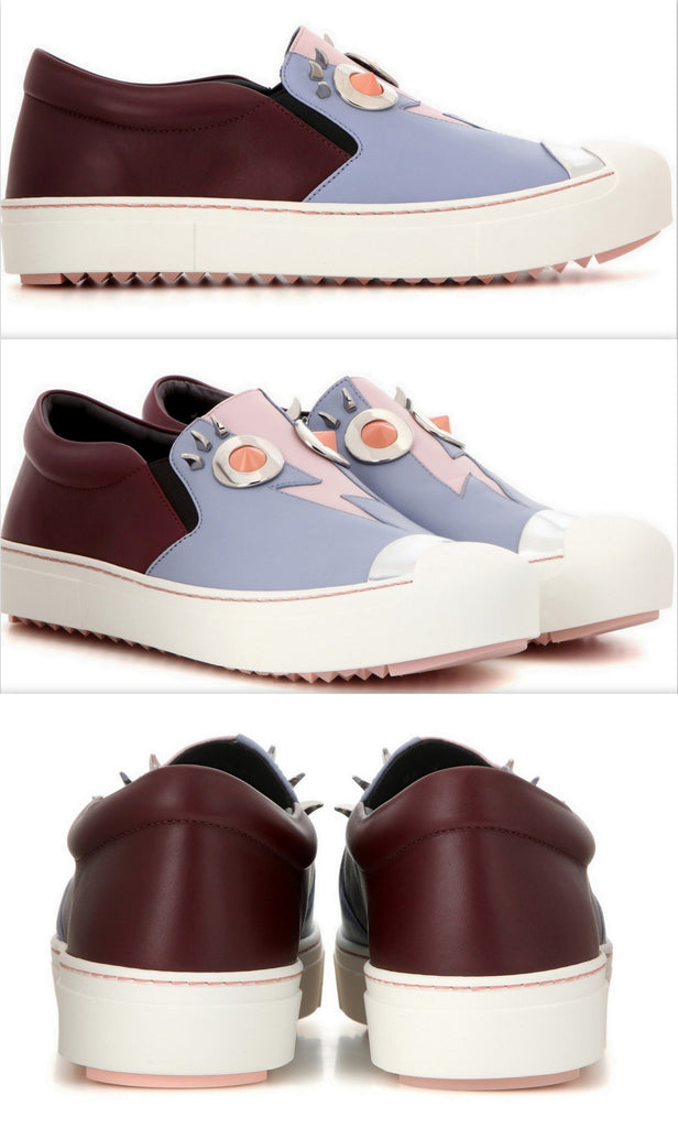Embellished Leather Sneakers - DESIGNER INSPIRED FASHIONS