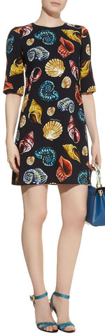 Seashell Crepe Shift Dress