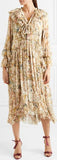 Ruffled Printed Silk-Georgette Midi Dress