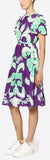 Graphic Arras Crepe De Chin Dress
