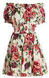 Rose and Peony-Print Dress