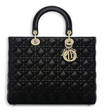 Large Lady Dior Bag, Black