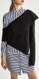 Asymmetrical Knit Sweater and Stripe Shirt-Dress