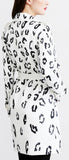 Cheetah Print Trench Coat in White - DESIGNER INSPIRED FASHIONS