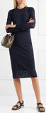 'FF' Intarsia Knit Midi Dress, Dark Blue | DESIGNER INSPIRED FASHIONS