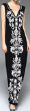 Long Black Embroidered Sleeveless Dress - DESIGNER INSPIRED FASHIONS