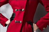 Long Double-Breasted Military Wool Coat in Red - DESIGNER INSPIRED FASHIONS