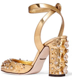 Embellished Metallic Leather Pumps | DESIGNER INSPIRED FASHIONS