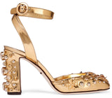 Embellished Metallic Leather Pumps | DESIGNER INSPIRED FASHIONS