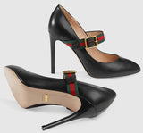 Sylvie Leather Pumps - Purple, White, Black