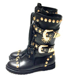 Black Studded Leather Boots