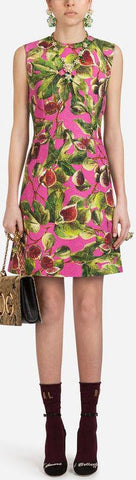 Printed Brocade Dress