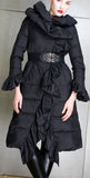 Ruffled Puffer Coat - Pink or Black