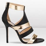 Gold Besso Textured and Mirrored Leather Sandals - DESIGNER INSPIRED FASHIONS