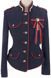 Color-Contrast Military Jacket