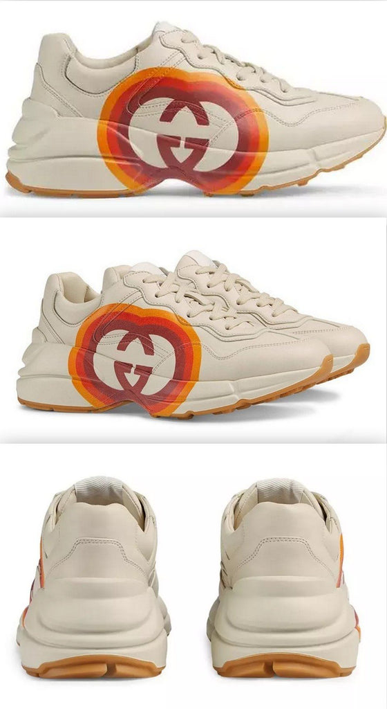 Rhyton Sneakers with Interlocking G and Heart
