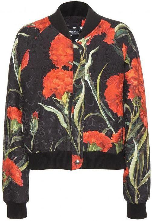 Carnation Print Bomber Jacket - DESIGNER INSPIRED FASHIONS