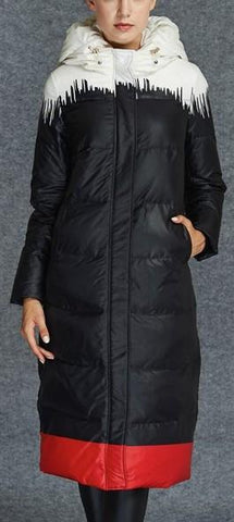 Color Contrast Puffer Down Coat - DESIGNER INSPIRED FASHIONS