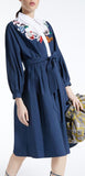 Embroidered Cotton Poplin Dress
