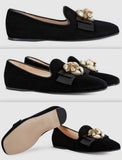 Velvet Ballet Flat with Bee, Black