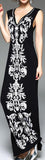 Long Black Embroidered Sleeveless Dress - DESIGNER INSPIRED FASHIONS