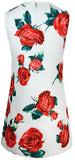 Embellished Rose-Printed Mini Dress