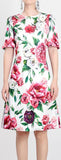Peony Print Applique Dress