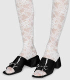 Patent Leather Mid-Heel Slide