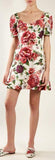 Peony and Rose-Print Brocade Dress