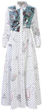 Sequin-Patch Print Midi Shirt-Dress