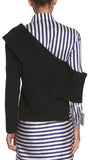 Asymmetrical Knit Sweater and Stripe Shirt-Dress