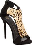 Sequin-Embellished T-Strap Sandals