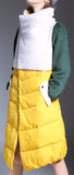Color-Block Wool & Down Coat in Yellow - DESIGNER INSPIRED FASHIONS