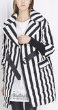 Striped Puffer Down Coat - DESIGNER INSPIRED FASHIONS