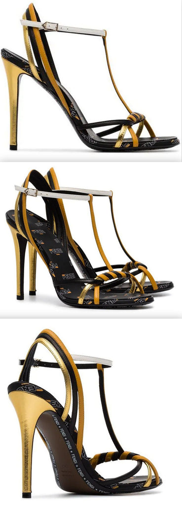 Strappy Logo High Heel Sandals