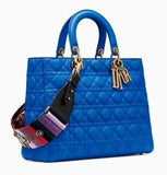 Large Supple Lady Dior Bag in Blue Moon or Black "Cannage"