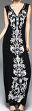 Long Black Embroidered Sleeveless Dress - DESIGNER INSPIRED FASHIONS