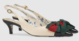 Leather Sling-Back Pump with Web Bow