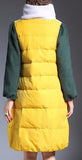 Color-Block Wool & Down Coat in Yellow - DESIGNER INSPIRED FASHIONS