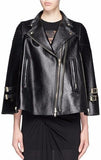 Faux-Leather Biker Cape Jacket in Black - DESIGNER INSPIRED FASHIONS
