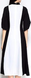 Embroidered Color Block Midi Dress